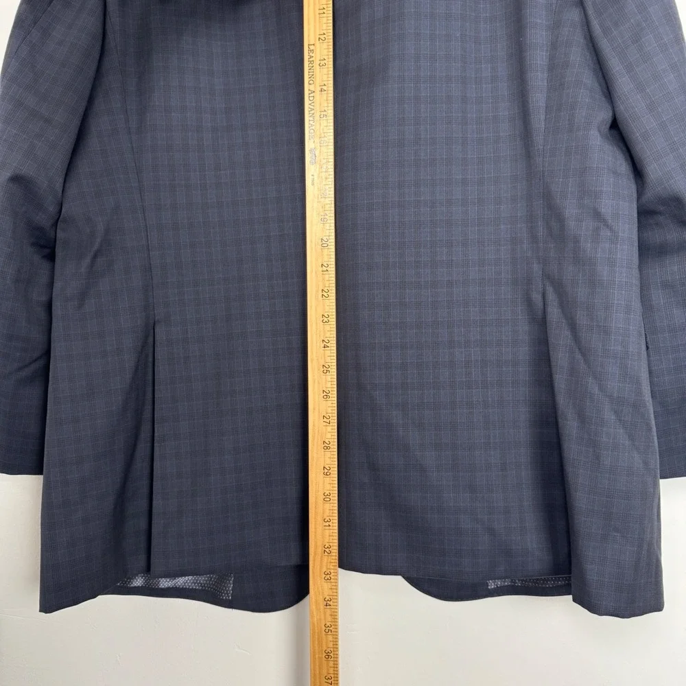 J. Hilburn Vitale Barberis Canonico Wool Blazer‎ Navy Plaid 47L Classic Fit
